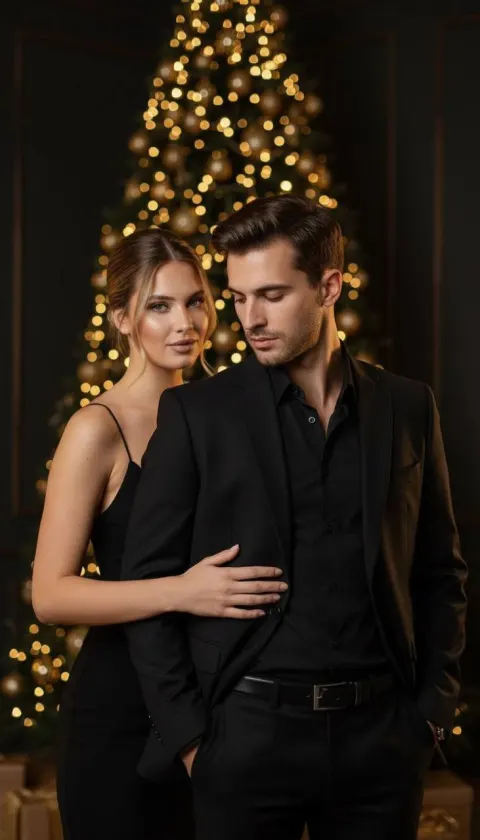 Luxury Christmas Couple Portrait