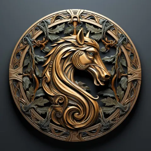 Medieval Druid Circle of the Horse Fantasy Symbol