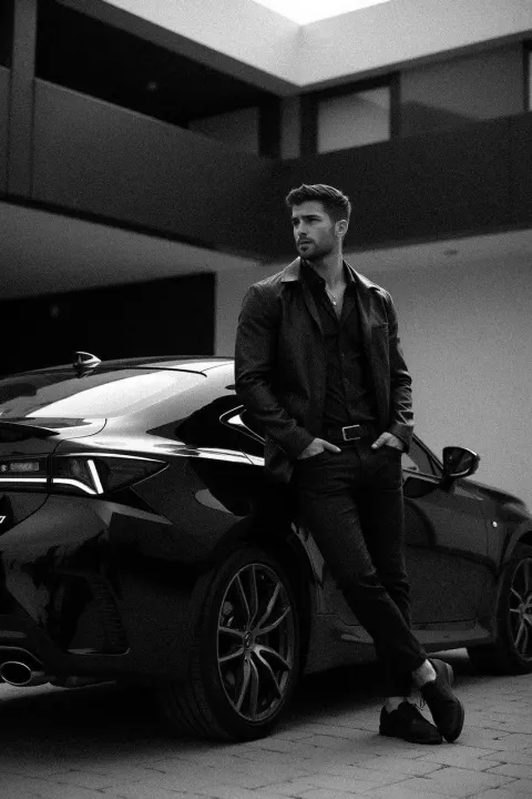 Cinematic Noir Gentleman With Lexus