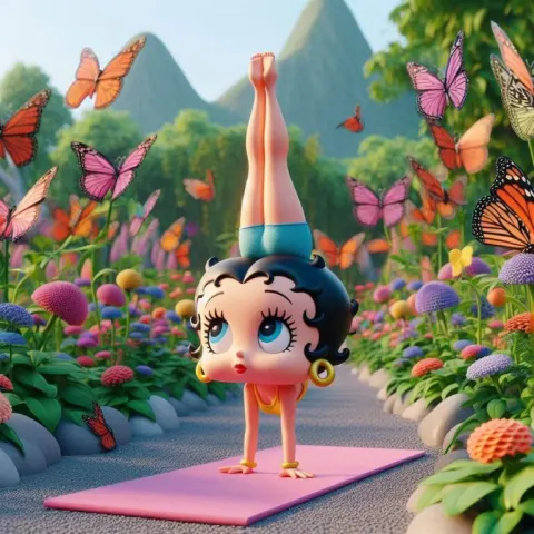 Cgi Betty Boop Headstand Yoga