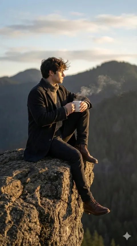 Quiet Sunrise Cliff Solitude
