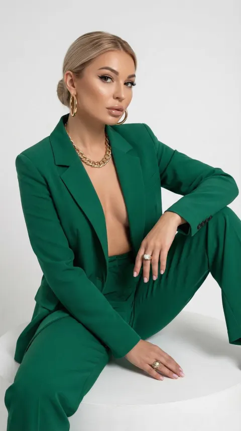 Emerald Suit Vogue Portrait