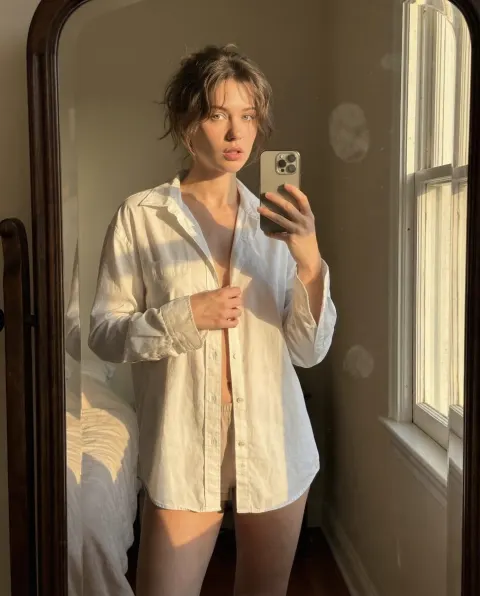 Golden Hour Mirror Intimacy