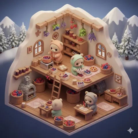 Baby Bears Map Snowy Peaks
