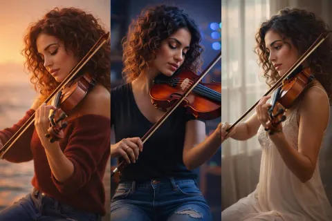Cinematic Violin Portrait Fine Art