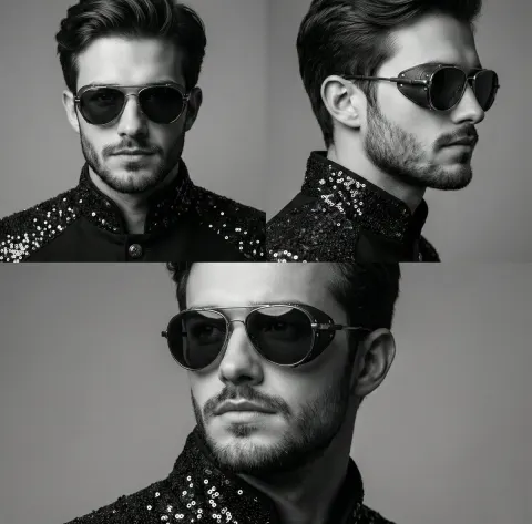 Steampunk Man Triptych Portrait