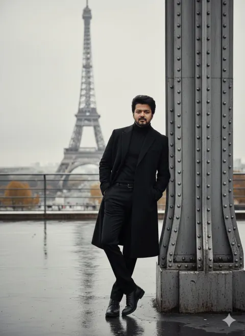 Paris Rain Gentleman Portrait