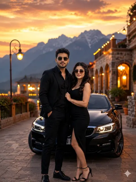 Luxury BMW Couple Fashion Shot