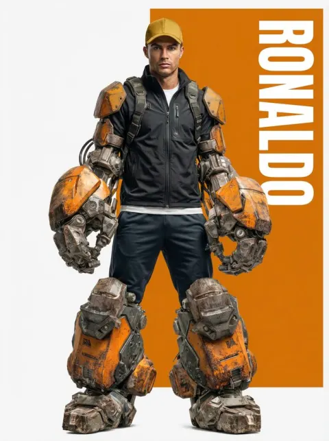 Ronaldo Futuristic Exoskeleton Portrait