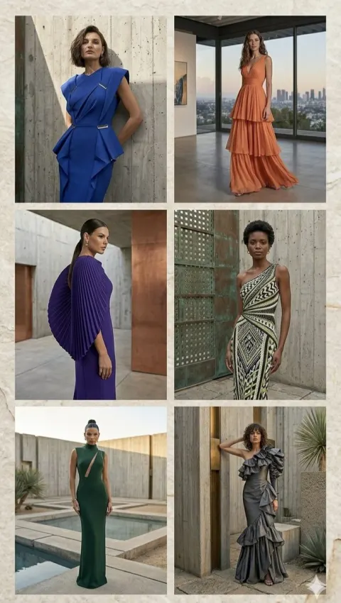 Elegant High Fashion Gown Collage