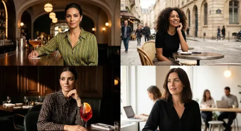 Cinematic Café Portrait Grid