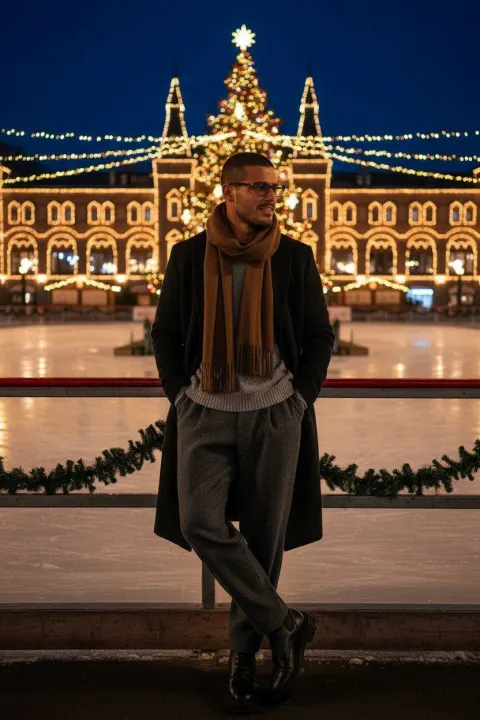 Cinematic Christmas Ice Rink Gentleman