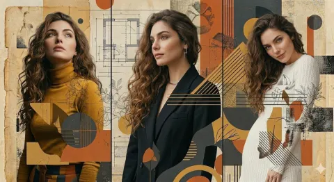 Triptych Fashion Collage Portrait