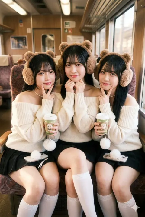 Triplet Teddy Bears Train