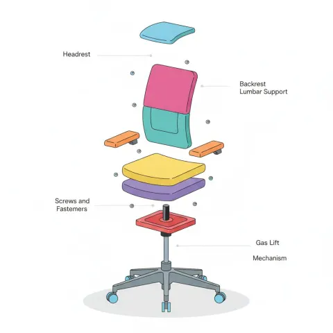 Ergonomic Chair Exploded View
