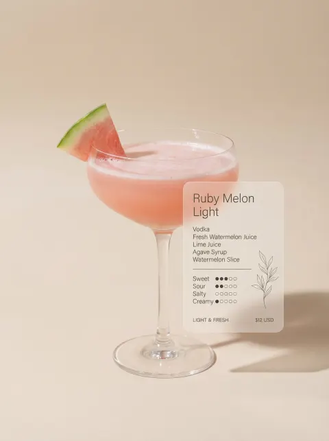 Ruby Melon Cocktail Minimalist Photo