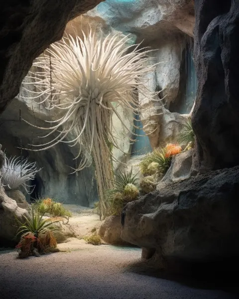 Biomimetic Sea Cliff Cave House With Boho Air Plants