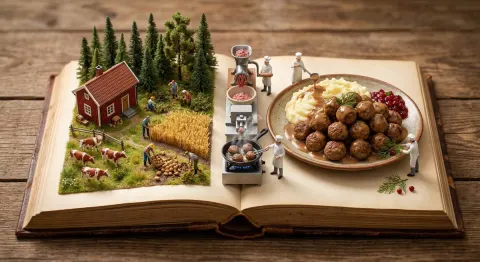 Swedish Meatball Pop-Up Book Diorama