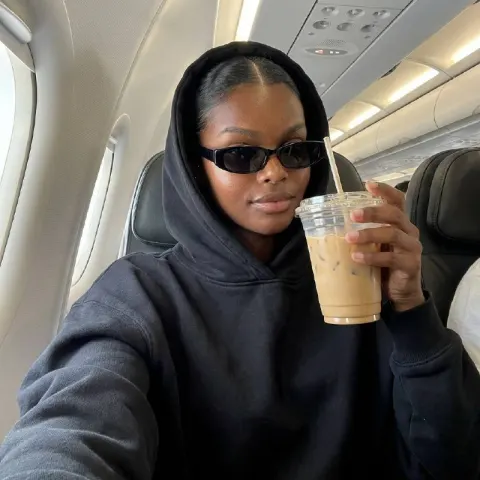 Airplane Iced Coffee Selfie