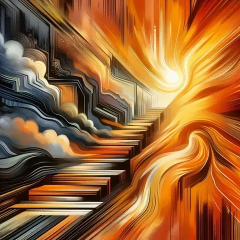 From Despair to Hope Abstract Illustration
