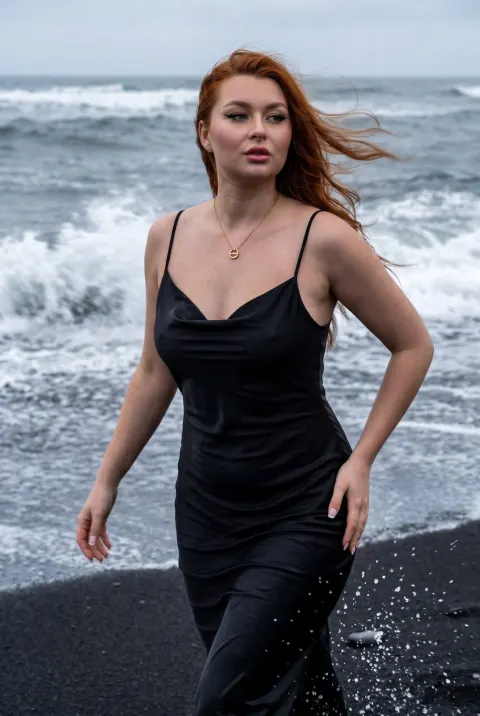 Wet Silk Fashion Ocean Portrait