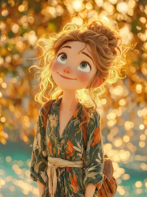 Dreamy 3D Animated Girl Fantasy Art