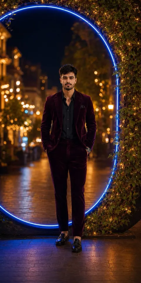 Neon Night Luxury Fashion Portrait