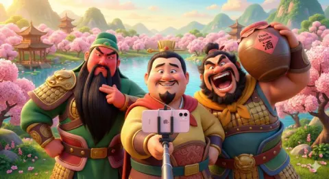 Liu Bei Trio Peach Garden Selfie