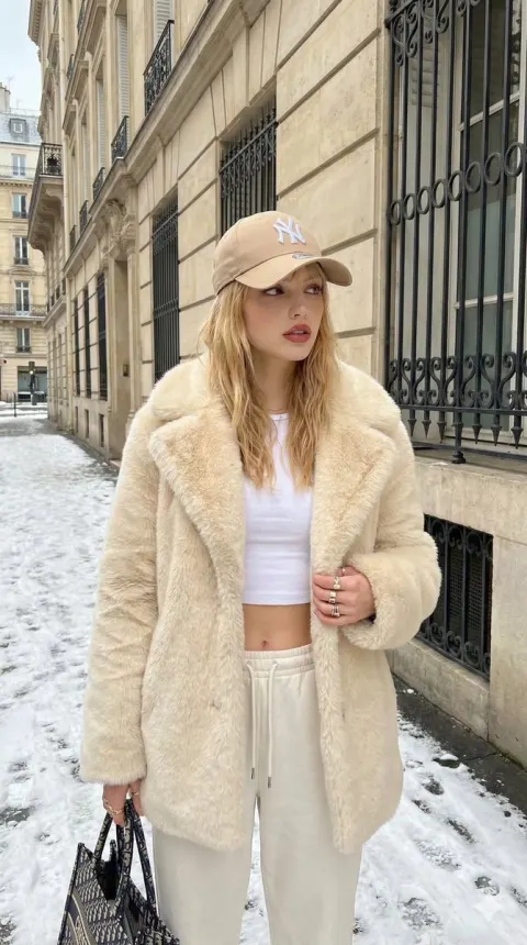 Snowy Street Chic Fur Style