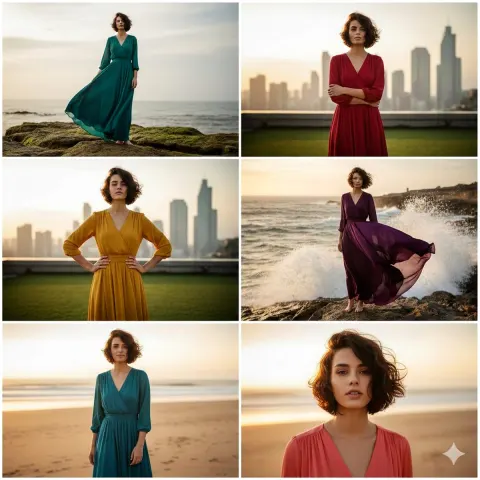Six Dresses Collage Portrait