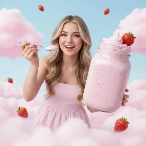 Dreamy Yogurt Floating Girl