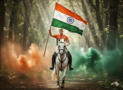 Indian Patriot Tricolor Portraits