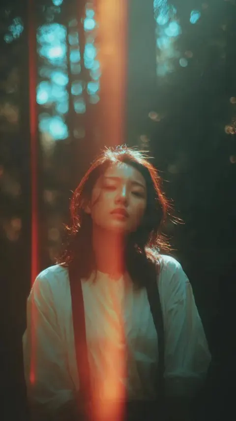 Cinematic Forest Portrait With Film Aesthetic