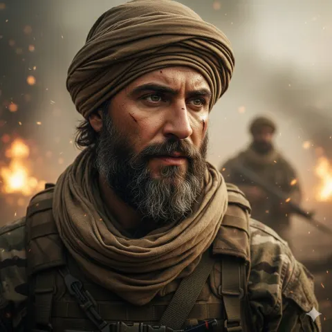 Rugged Soldier Battlefield Portrait