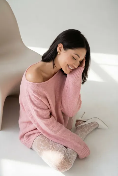 Soft Pink Editorial Portrait