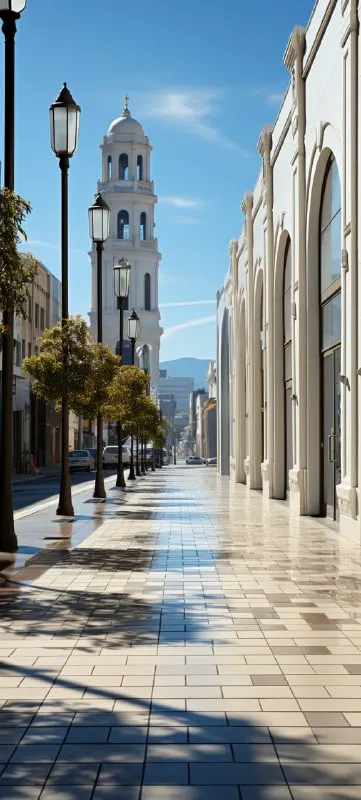 Empty City Street in Minimalist Friedlander Style