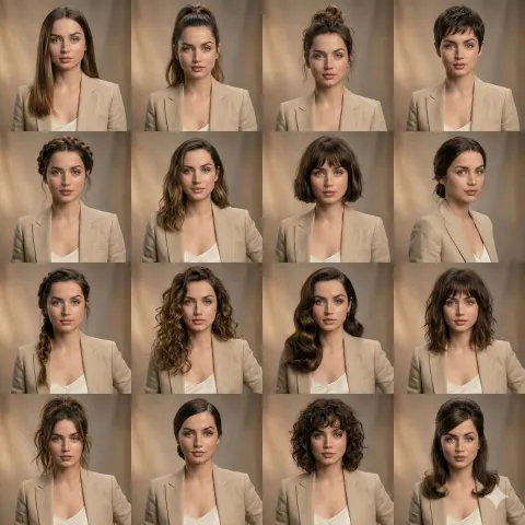 Hairstyle Transformation Portrait Collage