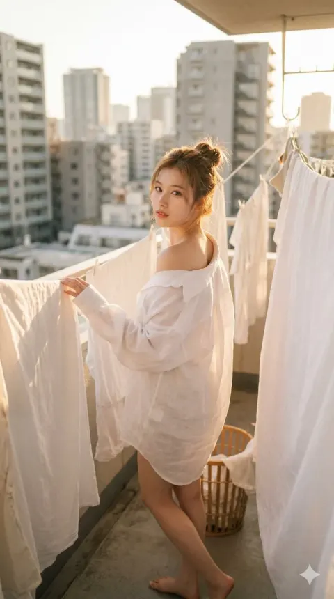 Sana Golden Hour Balcony Portrait