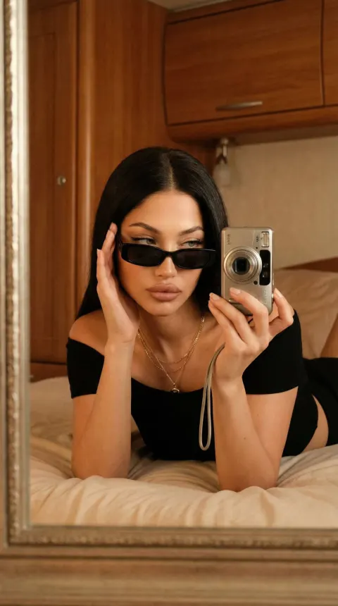 Vintage Mirror Selfie Portrait