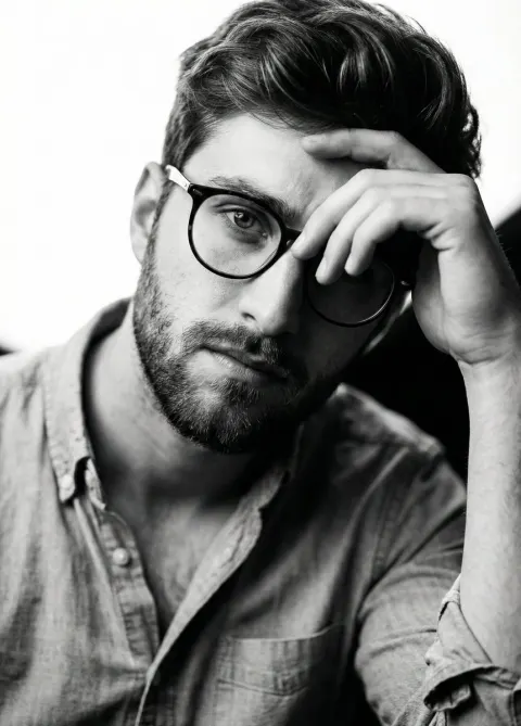 Hyperrealistic Black and White Portrait