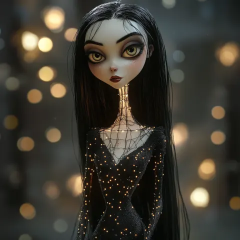 Emily Miss Disney Black Dress Lights