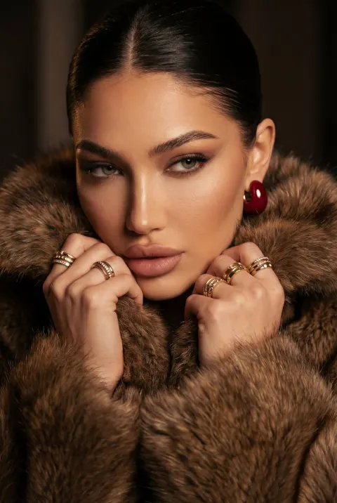 Fur Elegance: Cinematic Portrait