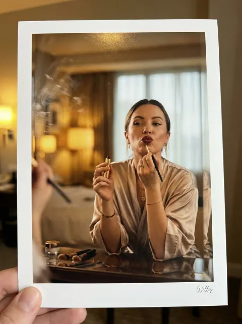 Glamorous Lipstick Mirror Reflection