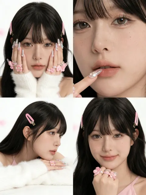 K-Pop Sweet Cool 4-Grid Portrait