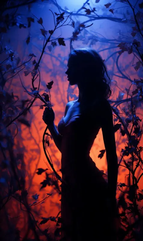 Periwinkle Silhouette Portrait With Translucent Light