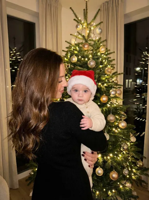 Cozy Christmas Mother Baby Moment