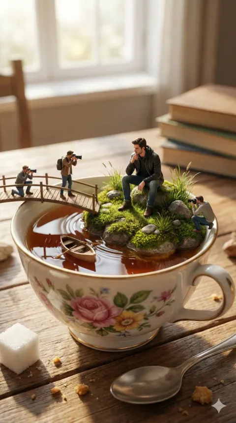 Tiny Island Floating in Teacup