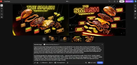 Neon Floating Smash Burger