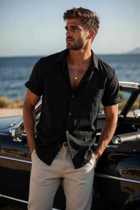 Riviera Dream: Golden Hour Portrait