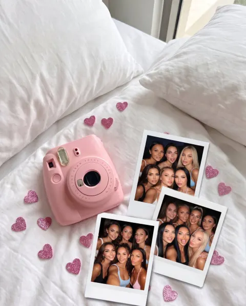 Six Girls Flash Selfie Party Vibes